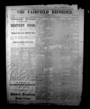The Fairfield Recorder. (Fairfield, Tex.), Vol. 16, No. 5, Ed. 1 Friday, October 23, 1891