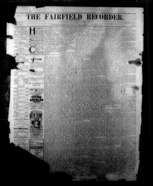 Primary view of object titled 'The Fairfield Recorder. (Fairfield, Tex.), Vol. 18, No. 49, Ed. 1 Friday, August 31, 1894'.