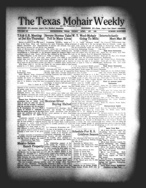 Primary view of object titled 'The Texas Mohair Weekly (Rocksprings, Tex.), Vol. 20, No. 18, Ed. 1 Friday, April 1, 1938'.