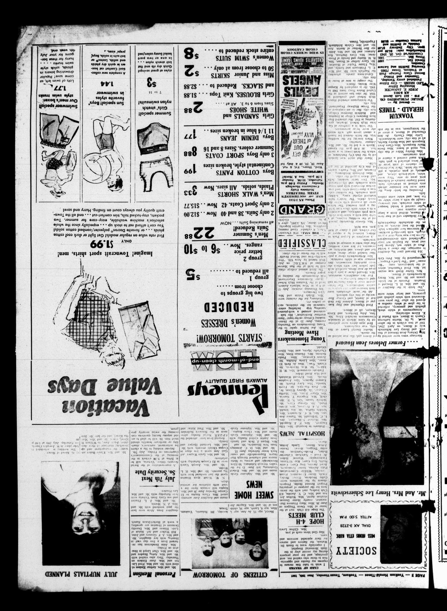 Yoakum Herald-Times (Yoakum, Tex.), Vol. 69, No. 75, Ed. 1 Thursday, June 29, 1967
                                                
                                                    [Sequence #]: 3 of 11
                                                