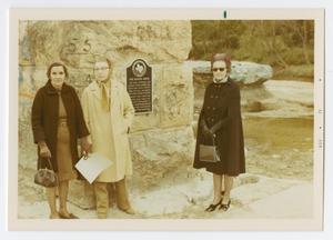 Primary view of object titled '[Three Women at Round Rock Marker Ceremony]'.