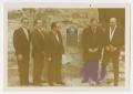 Thumbnail image of item number 1 in: '[Group of Five Men with Round Rock Historic Marker]'.
