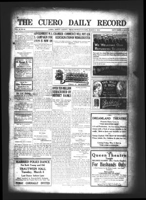 The Cuero Daily Record (Cuero, Tex.), Vol. 50, No. 52, Ed. 1 Monday, March 3, 1919