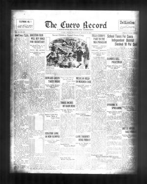 Primary view of object titled 'The Cuero Record (Cuero, Tex.), Vol. 39, No. 207, Ed. 1 Wednesday, August 30, 1933'.