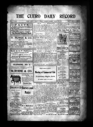 The Cuero Daily Record (Cuero, Tex.), Vol. 37, No. 42, Ed. 1 Tuesday, August 20, 1912