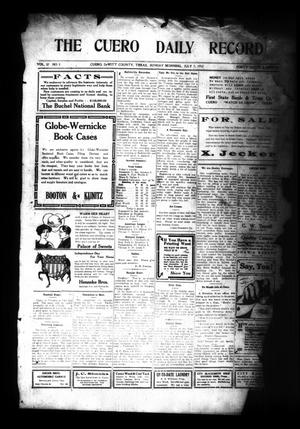 Primary view of object titled 'The Cuero Daily Record (Cuero, Tex.), Vol. 37, No. 5, Ed. 1 Sunday, July 7, 1912'.