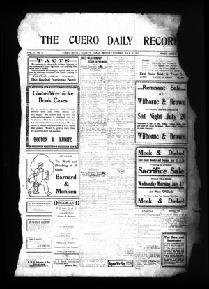 The Cuero Daily Record (Cuero, Tex.), Vol. 37, No. 12, Ed. 1 Monday, July 15, 1912