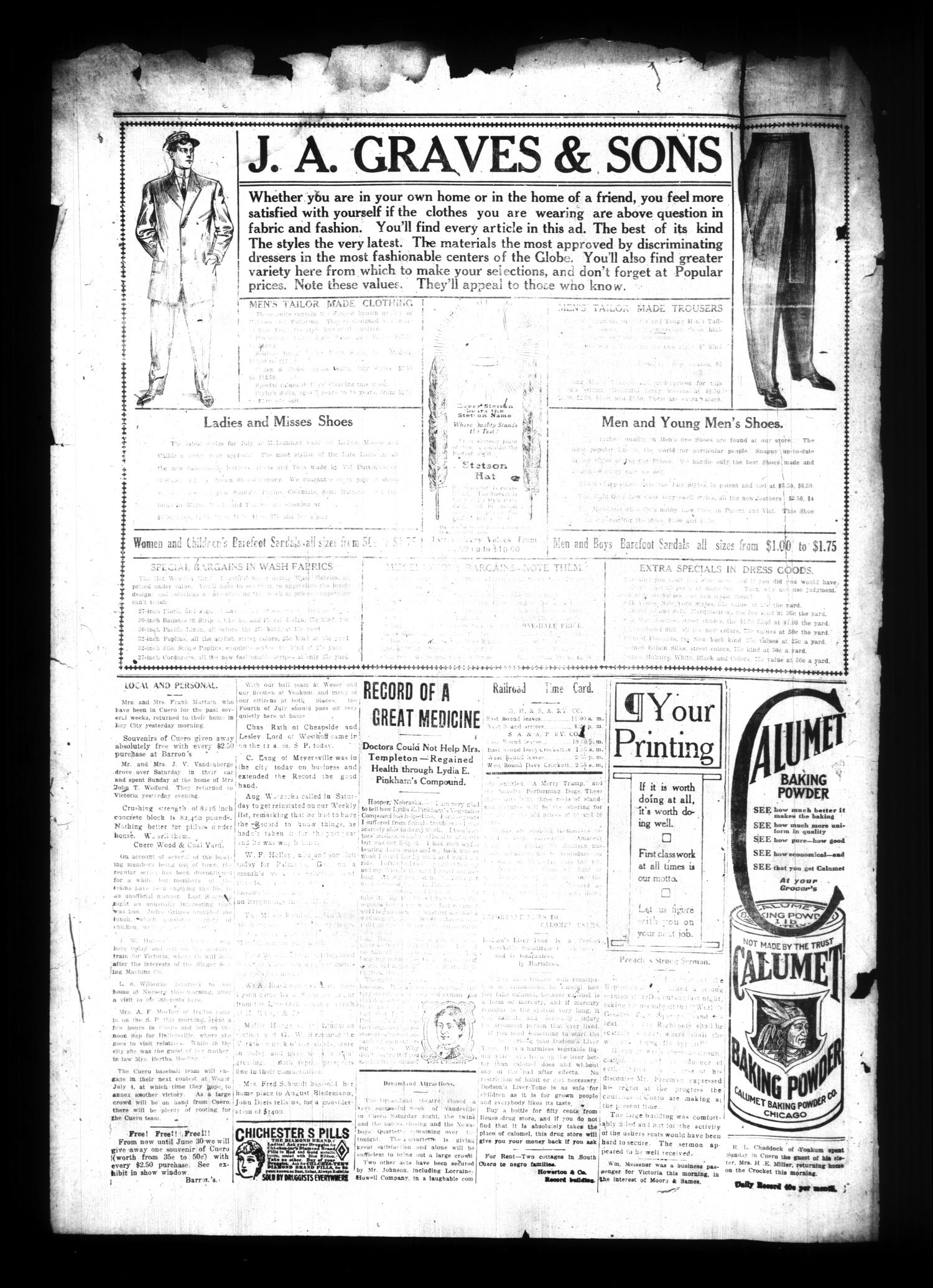 The Cuero Daily Record (Cuero, Tex.), Vol. 37, No. 1, Ed. 1 Monday, July 1, 1912
                                                
                                                    [Sequence #]: 4 of 4
                                                
