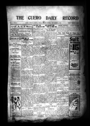 The Cuero Daily Record (Cuero, Tex.), Vol. 37, No. 57, Ed. 1 Friday, September 6, 1912