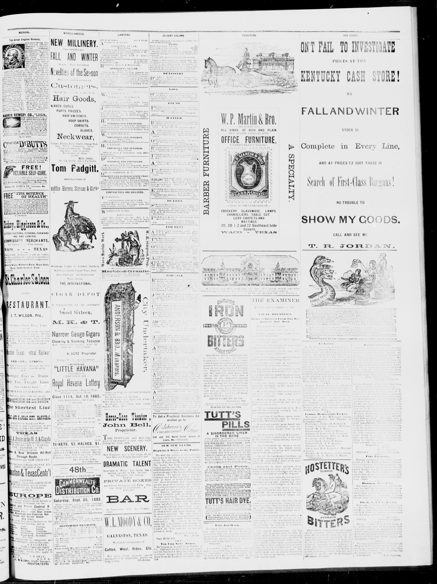 The Waco Daily Examiner. (Waco, Tex.), Vol. 15, No. 246, Ed. 1, Saturday, September 30, 1882
                                                
                                                    [Sequence #]: 3 of 4
                                                