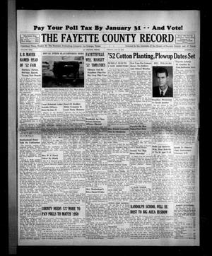 The Fayette County Record (La Grange, Tex.), Vol. 30, No. 25, Ed. 1 Friday, January 25, 1952