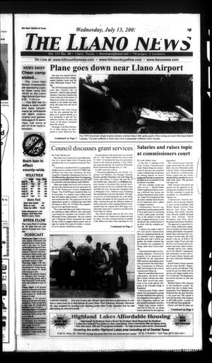 Primary view of object titled 'The Llano News (Llano, Tex.), Vol. 117, No. 41, Ed. 1 Wednesday, July 13, 2005'.