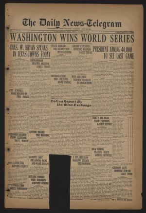 The Daily News-Telegram (Sulphur Springs, Tex.), Vol. 26, No. 244, Ed. 1 Friday, October 10, 1924