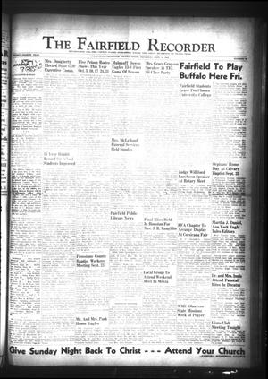 The Fairfield Recorder (Fairfield, Tex.), Vol. 78, No. 52, Ed. 1 Thursday, September 16, 1954