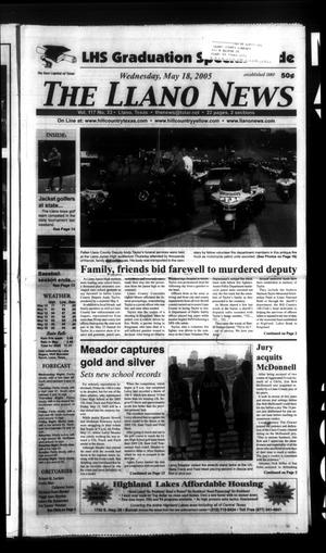 Primary view of object titled 'The Llano News (Llano, Tex.), Vol. 117, No. 33, Ed. 1 Wednesday, May 18, 2005'.