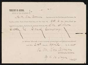 Primary view of object titled '[Notice of Filed Articles of Incorporation by Secretary of Arizona]'.