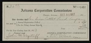 [Check from John M. Wagstaff to Arizona Corporation Commission]