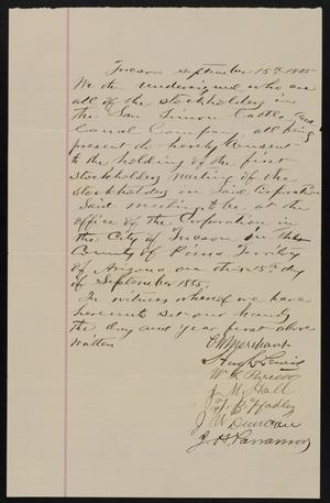 Primary view of object titled '[Consent of San Simon Company Stockholders to Hold First Annual Meeting]'.