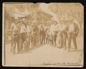 Primary view of object titled '[Ranch Hands Gathered in front of Ranch House]'.