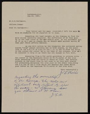 Primary view of object titled '[Letter from J. L. Wells to D. D. Parramore, January 28, 1931]'.