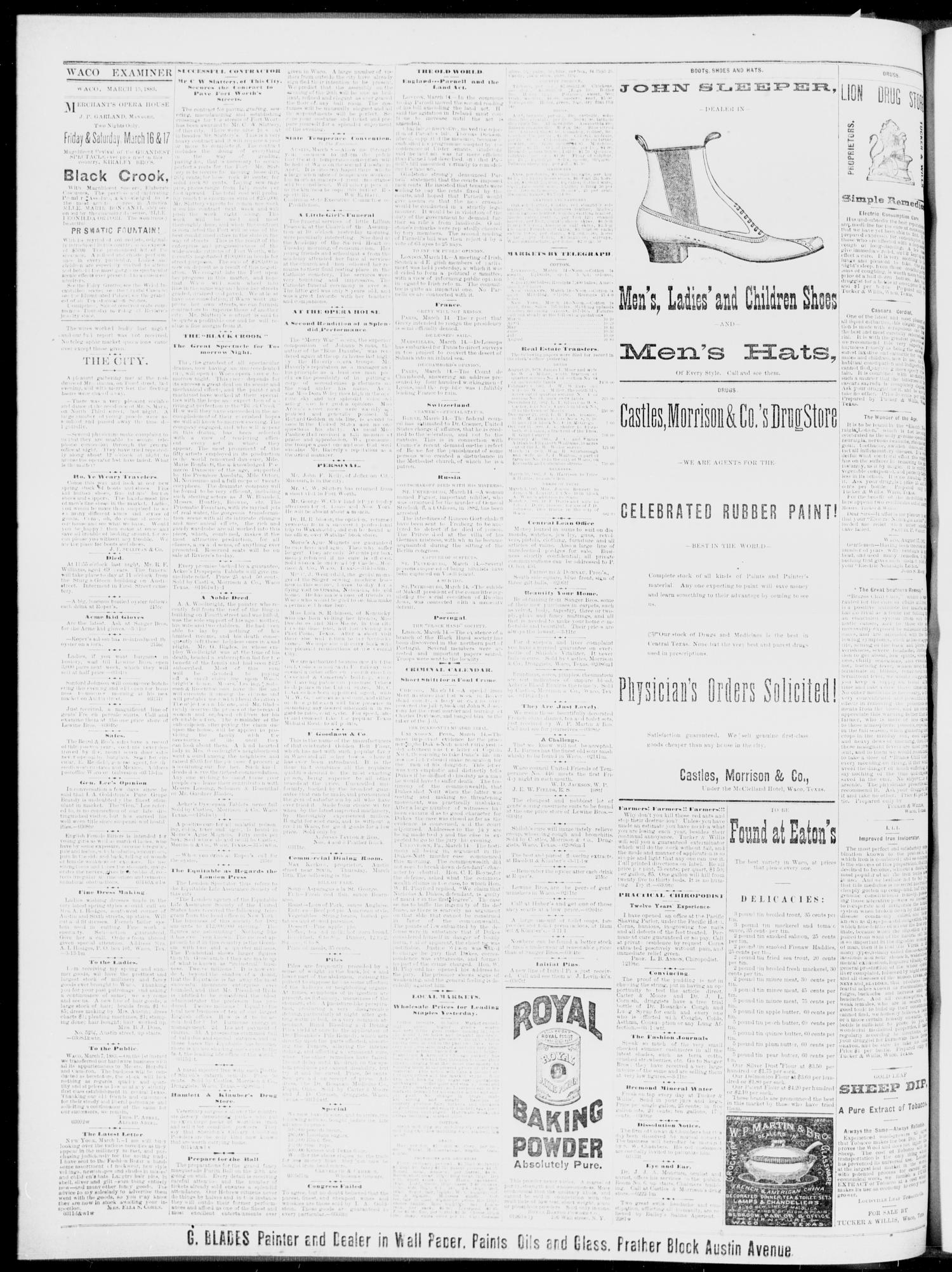 The Waco Daily Examiner. (Waco, Tex.), Vol. 16, No. 75, Ed. 1, Thursday, March 15, 1883
                                                
                                                    [Sequence #]: 4 of 4
                                                