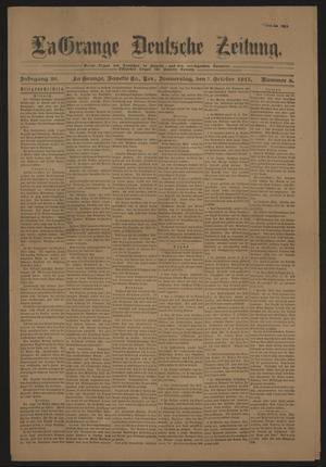 Primary view of object titled 'La Grange Deutsche Zeitung. (La Grange, Tex.), Vol. 26, No. 8, Ed. 1 Thursday, October 7, 1915'.