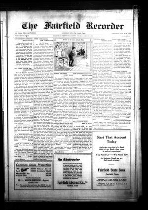 Primary view of object titled 'The Fairfield Recorder (Fairfield, Tex.), Vol. 49, No. 26, Ed. 1 Friday, March 27, 1925'.
