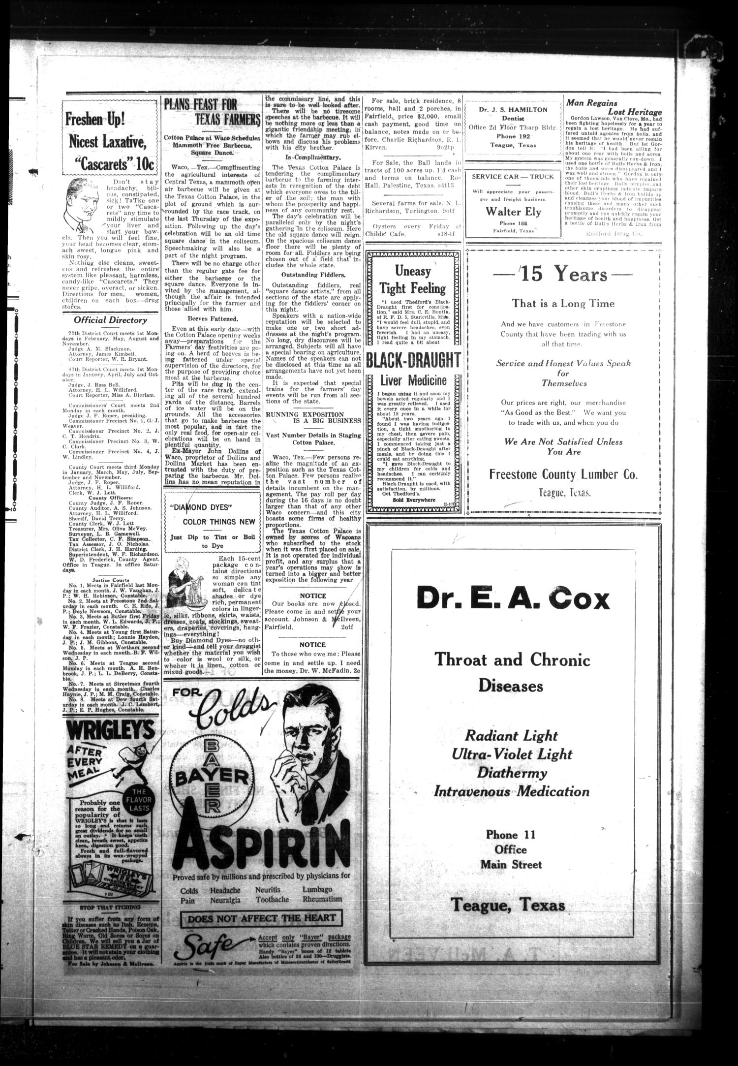 The Fairfield Recorder (Fairfield, Tex.), Vol. 50, No. 4, Ed. 1 Friday, October 16, 1925
                                                
                                                    [Sequence #]: 3 of 8
                                                