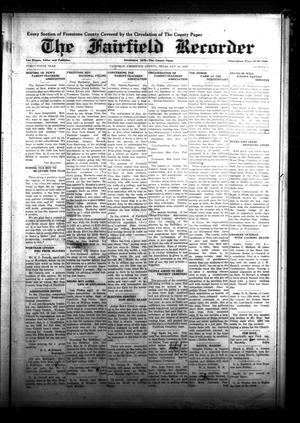 Primary view of object titled 'The Fairfield Recorder (Fairfield, Tex.), Vol. 49, No. 3, Ed. 1 Friday, October 10, 1924'.