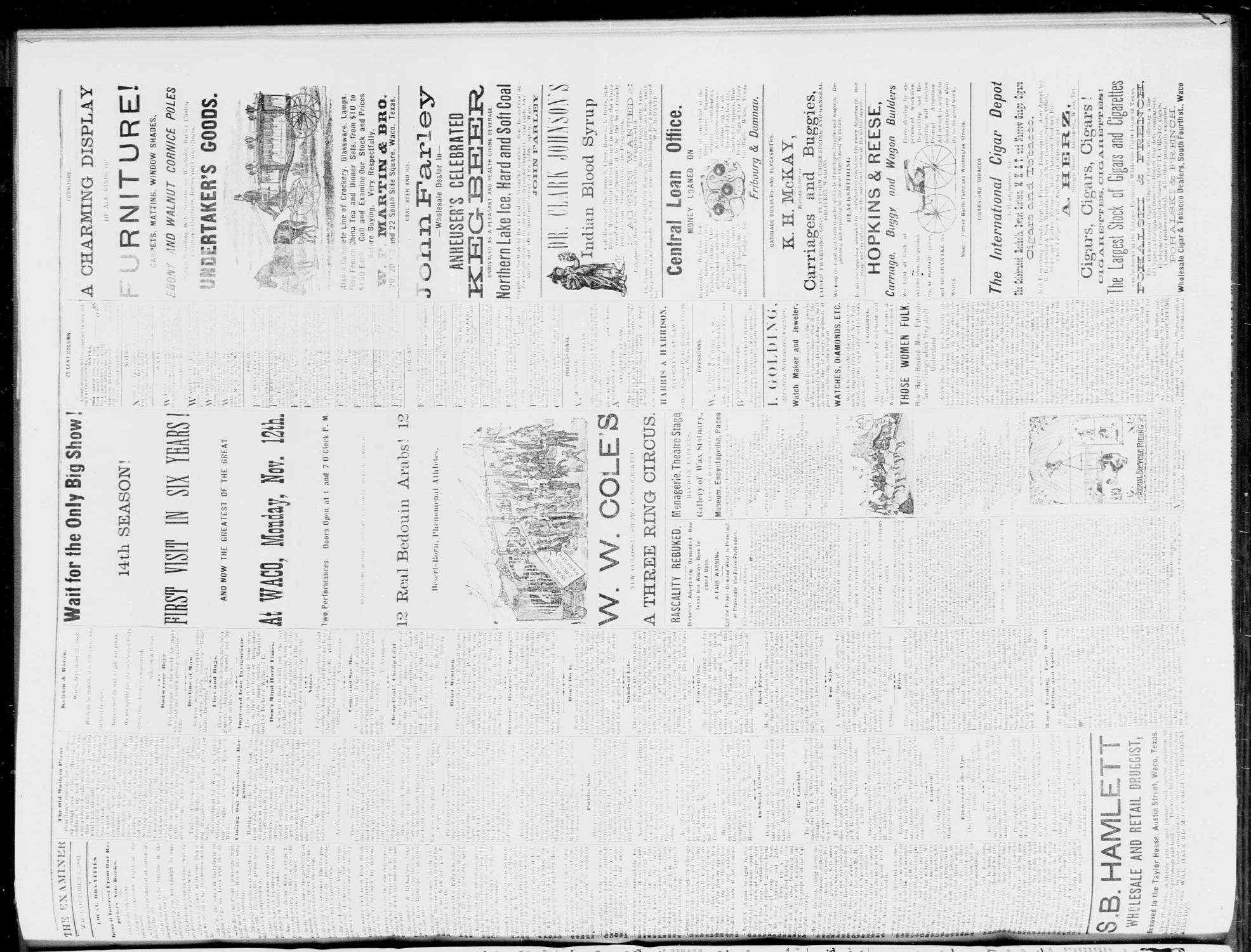 The Waco Daily Examiner. (Waco, Tex.), Vol. 16, No. 251, Ed. 1, Sunday, October 7, 1883
                                                
                                                    [Sequence #]: 3 of 4
                                                