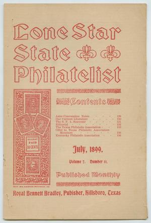 Primary view of object titled 'Lone Star State Philatelist, Volume 7, Number 11, July 1899'.