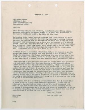 [Letter from James H. Beall, Jr. to Gordon Stater, December 10, 1942]