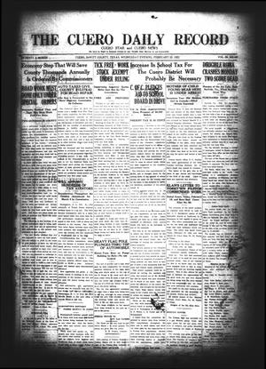 The Cuero Daily Record (Cuero, Tex.), Vol. 56, No. 45, Ed. 1 Wednesday, February 22, 1922