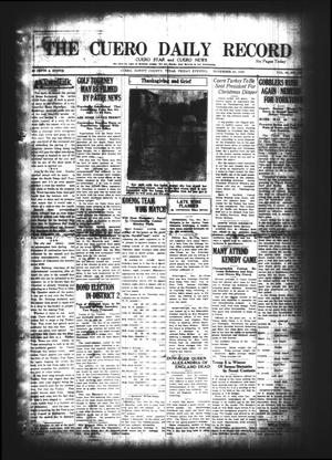 Primary view of object titled 'The Cuero Daily Record (Cuero, Tex.), Vol. 63, No. 122, Ed. 1 Friday, November 20, 1925'.