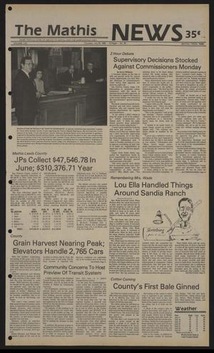 Primary view of object titled 'The Mathis News (Mathis, Tex.), Vol. 62, No. 30, Ed. 1 Thursday, July 25, 1985'.