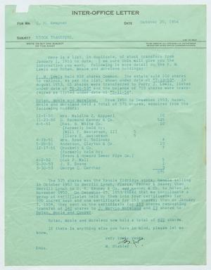 [Letter from Myrtle Stabler to Isaac Herbert Kempner, October 20, 1953]