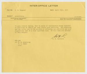 [Letter from W. H. Louviere to I. H. Kempner, April 23, 1954]
