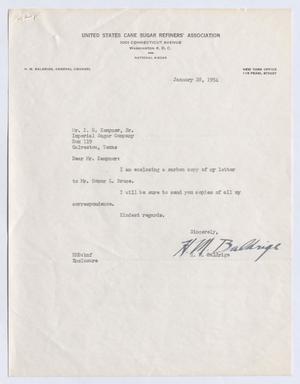 [Letter from H. M. Baldrige to I. H. Kempner, Sr., January 28, 1954]