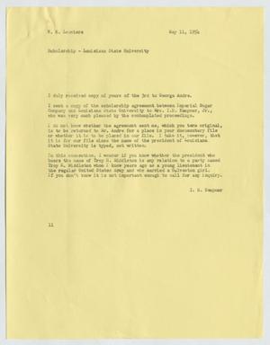 Primary view of object titled '[Letter from Isaac Herbert Kempner to William H. Louviere, May 11, 1954]'.