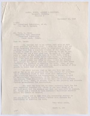 [Letter from James P. Lee to Thomas L. James, September 15, 1954]