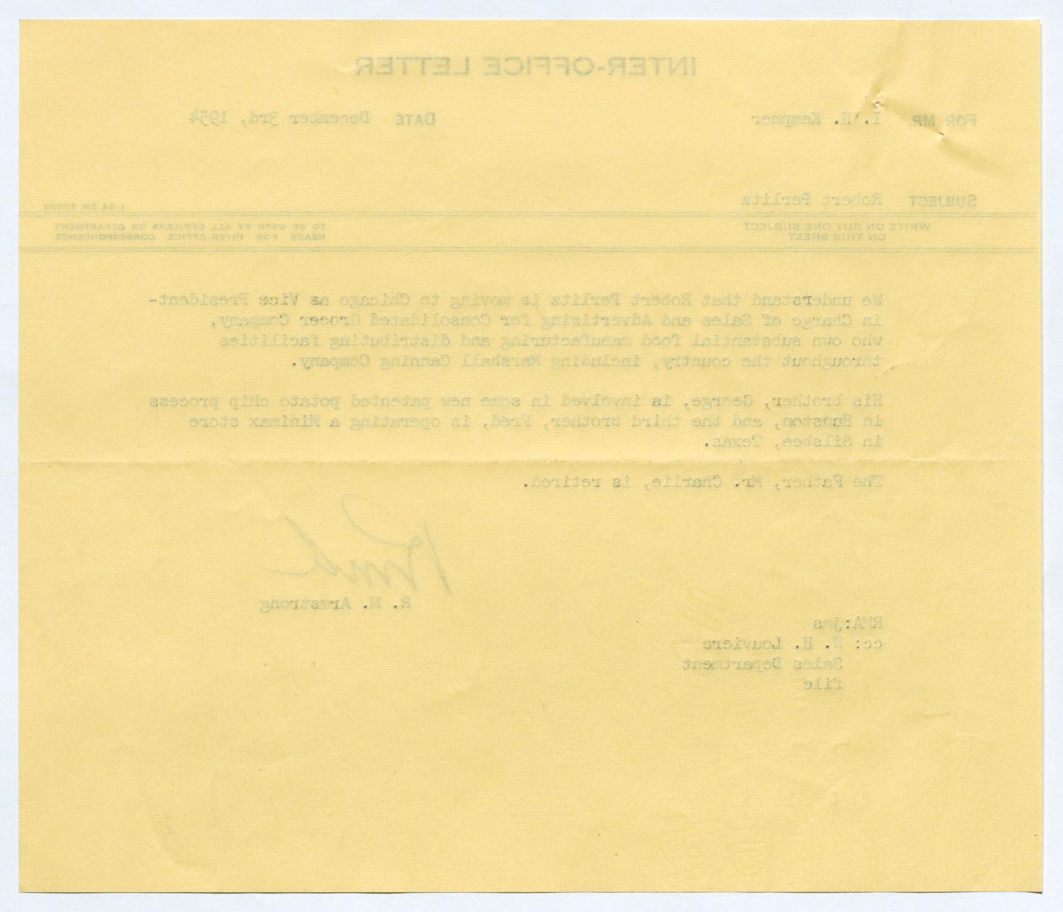 [Letter from Robert Markle Armstrong to Isaac Herbert Kempner, December 3, 1954]
                                                
                                                    [Sequence #]: 2 of 2
                                                