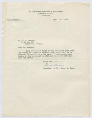 [Letter from Dora Bosco to I. H. Kempner, April 26, 1954]
