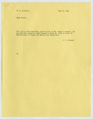 [Letter from Isaac Herbert Kempner to William H. Louviere, May 27, 1954]