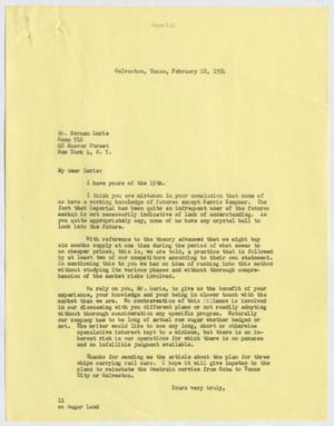 [Letter from I. H. Kempner to Herman Lurie, February 18, 1954]