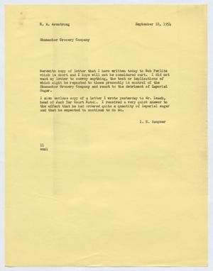 [Letter from Isaac Herbert Kempner to Robert Markle Armstrong, September 18, 1954]