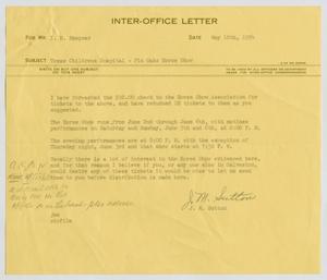 [Inter-Office Letter from J. Maragaret Sutton to Isaac Herbert Kempner, May 10, 1954]