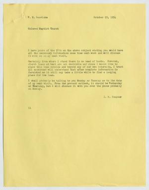 [Letter from Isaac Herbert Kempner to William H. Louviere, October 29 , 1954]