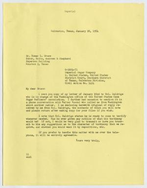 [Letter from I. H. Kempner to Homer L. Bruce, January 28, 1954]