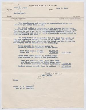 [Inter-Office Letter from George Andre to Thomas Leroy James, June 3, 1954]