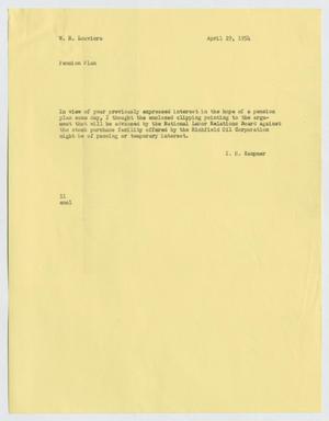 [Letter from I. H. Kempner to W. H. Louviere, April 29, 1954]